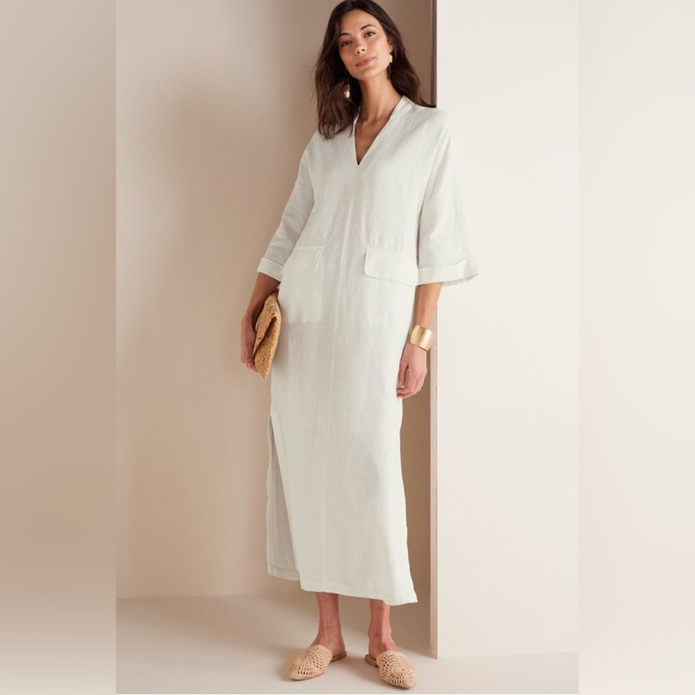 Soft Surroundings Kavala Linen Midi Dress XS